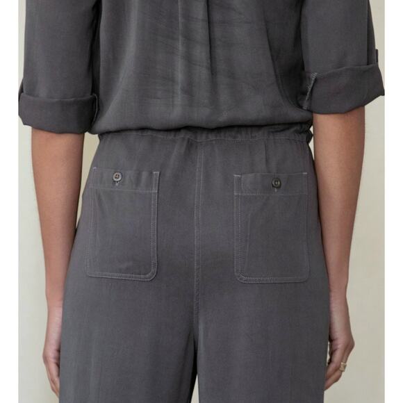 Sundance All Roads Jumpsuit Roll-tab Sleeve Womens Sz Large P Gray Lyocell $228 - Picture 8 of 16
